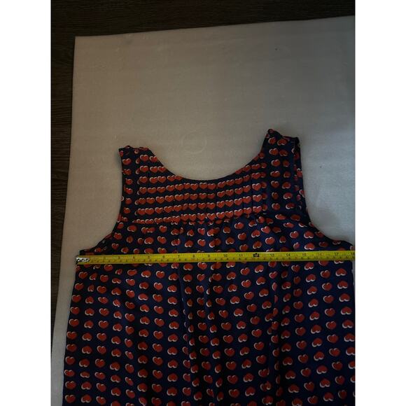 Cynthia Rowley Sleeveless Blouse S Holiday Cherry Girl Prints Casual Preppy - Picture 5 of 9